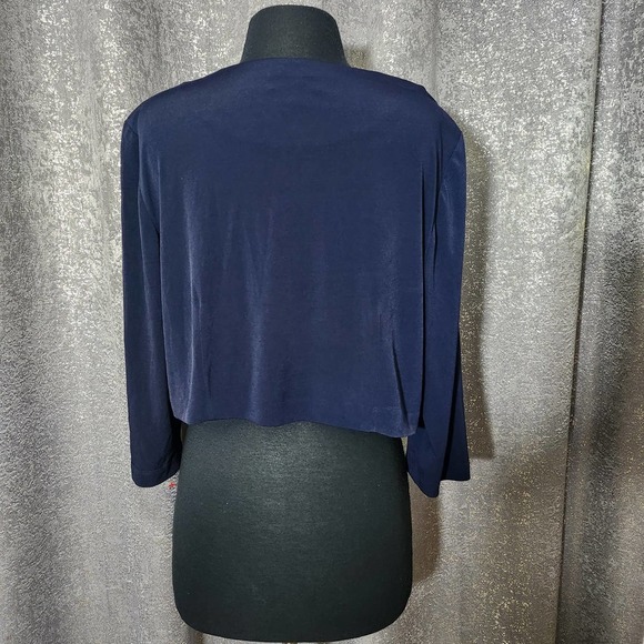 Jessica Howard long Sleeve Bolero Cardigan blue sz 12 - Picture 3 of 6